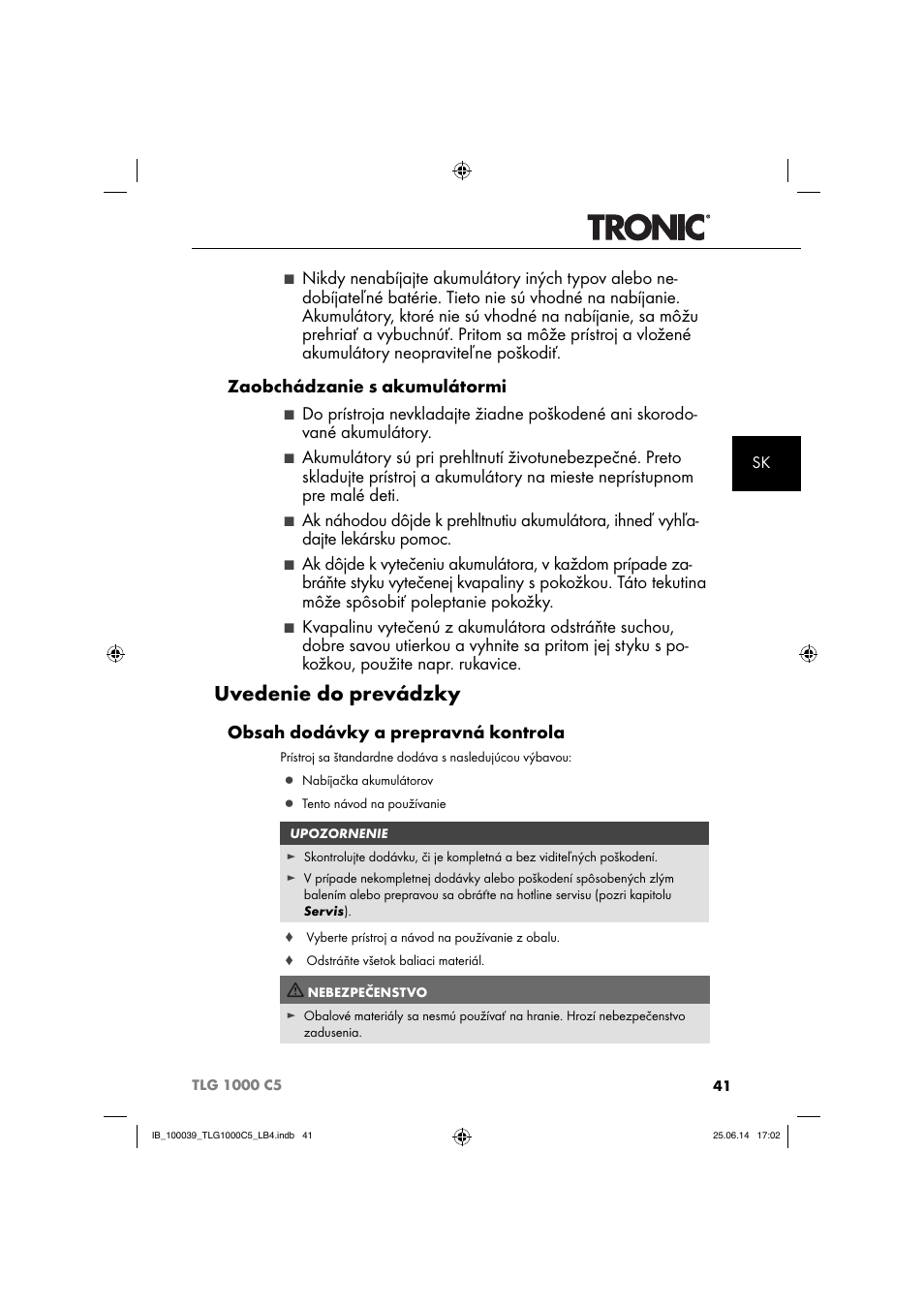 Tronic TLG 1000 C5 User Manual | Page 44 / 76