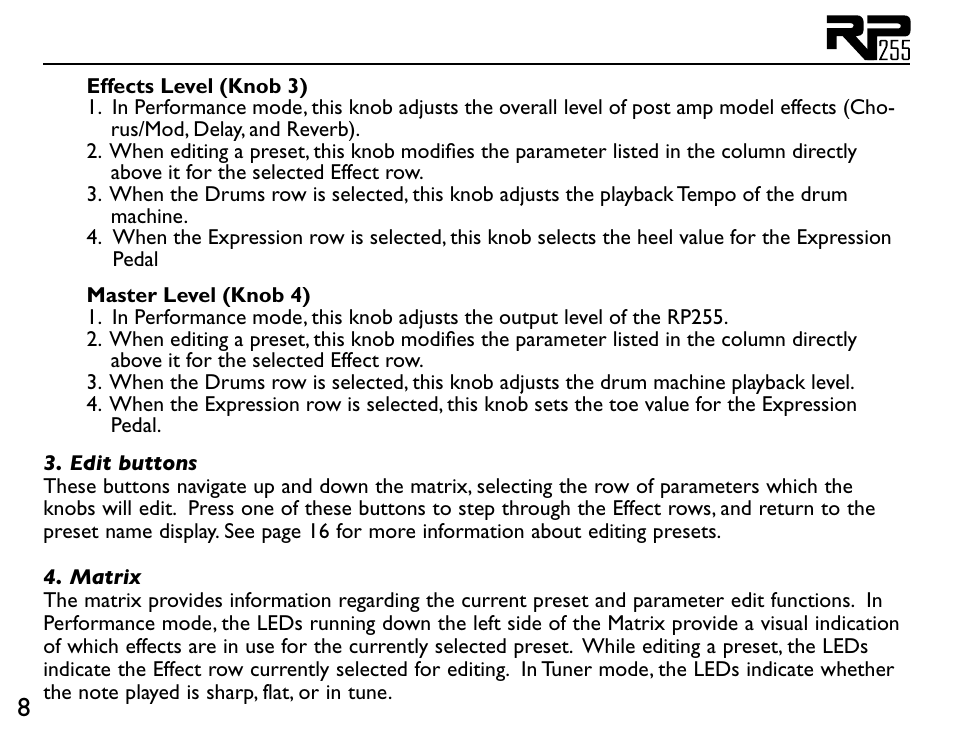 DigiTech RP255 User Manual | Page 14 / 56