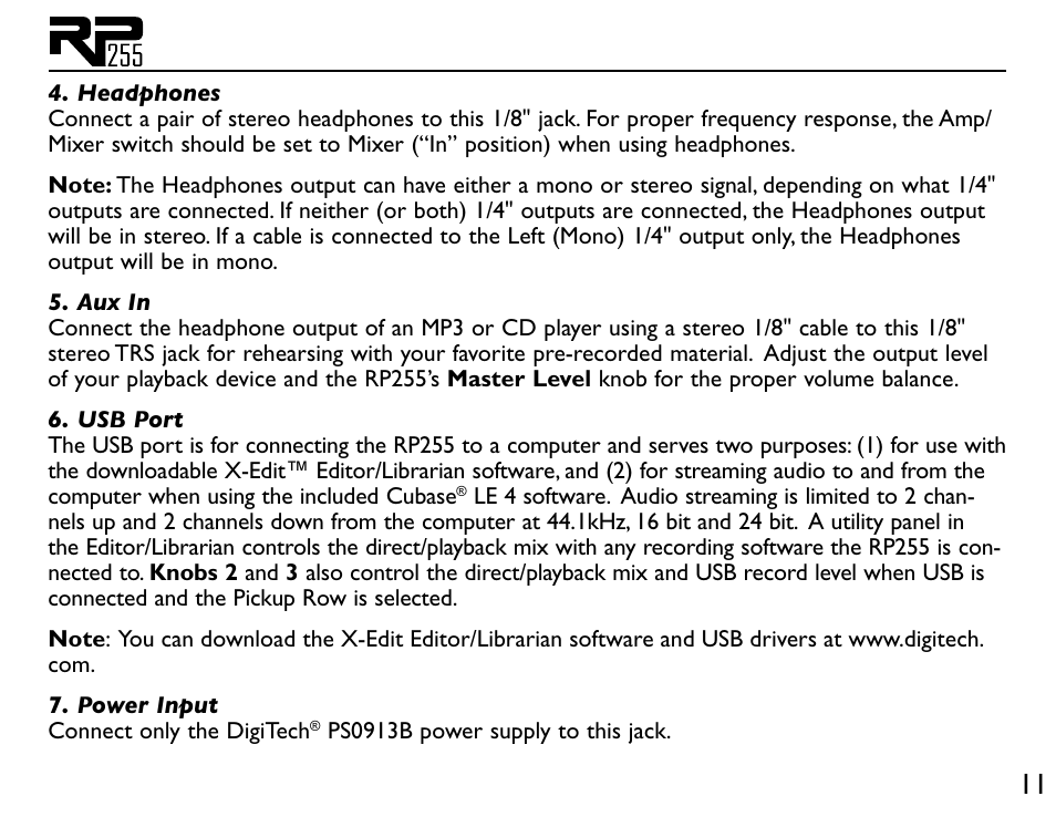 DigiTech RP255 User Manual | Page 17 / 56
