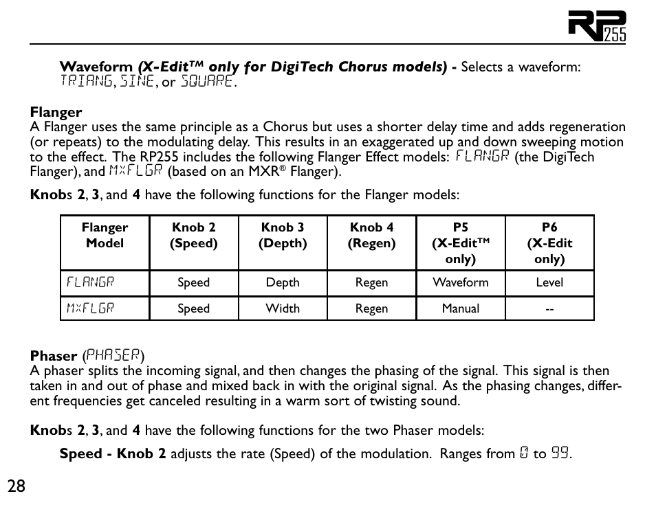 DigiTech RP255 User Manual | Page 34 / 56