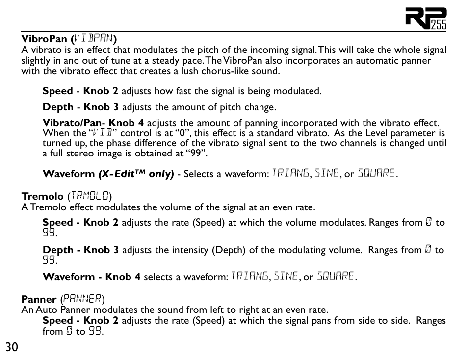 DigiTech RP255 User Manual | Page 36 / 56