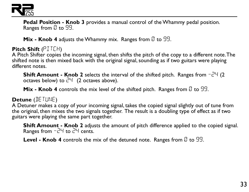 DigiTech RP255 User Manual | Page 39 / 56