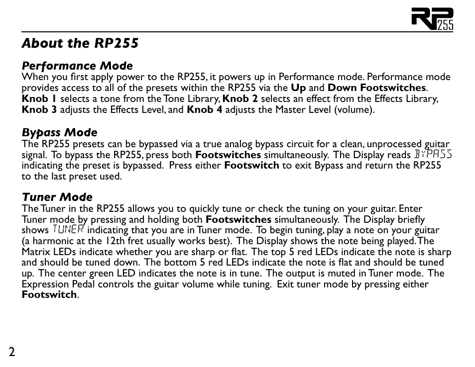 About the rp255 | DigiTech RP255 User Manual | Page 8 / 56