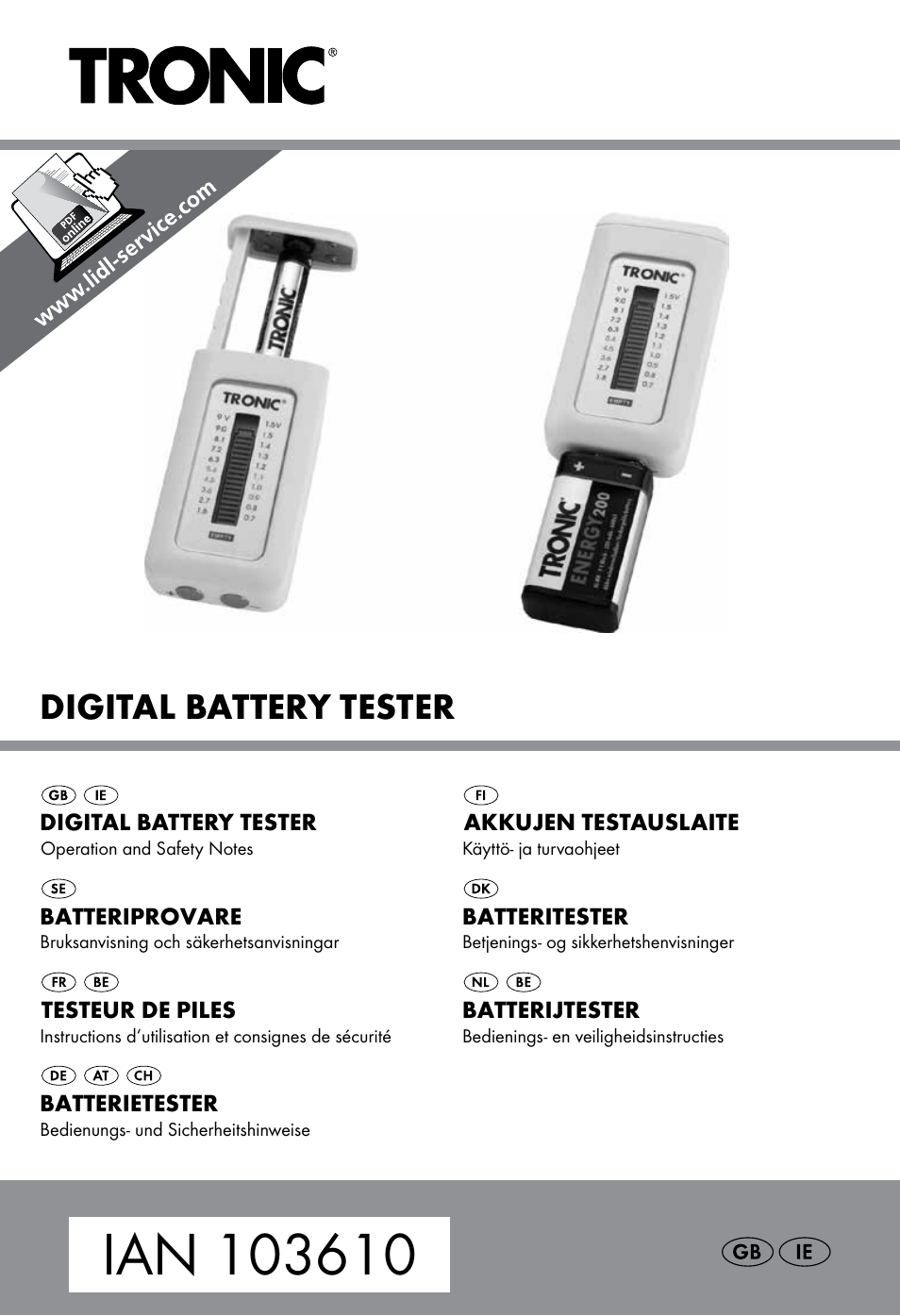 Tronic H12276 User Manual | 47 pages