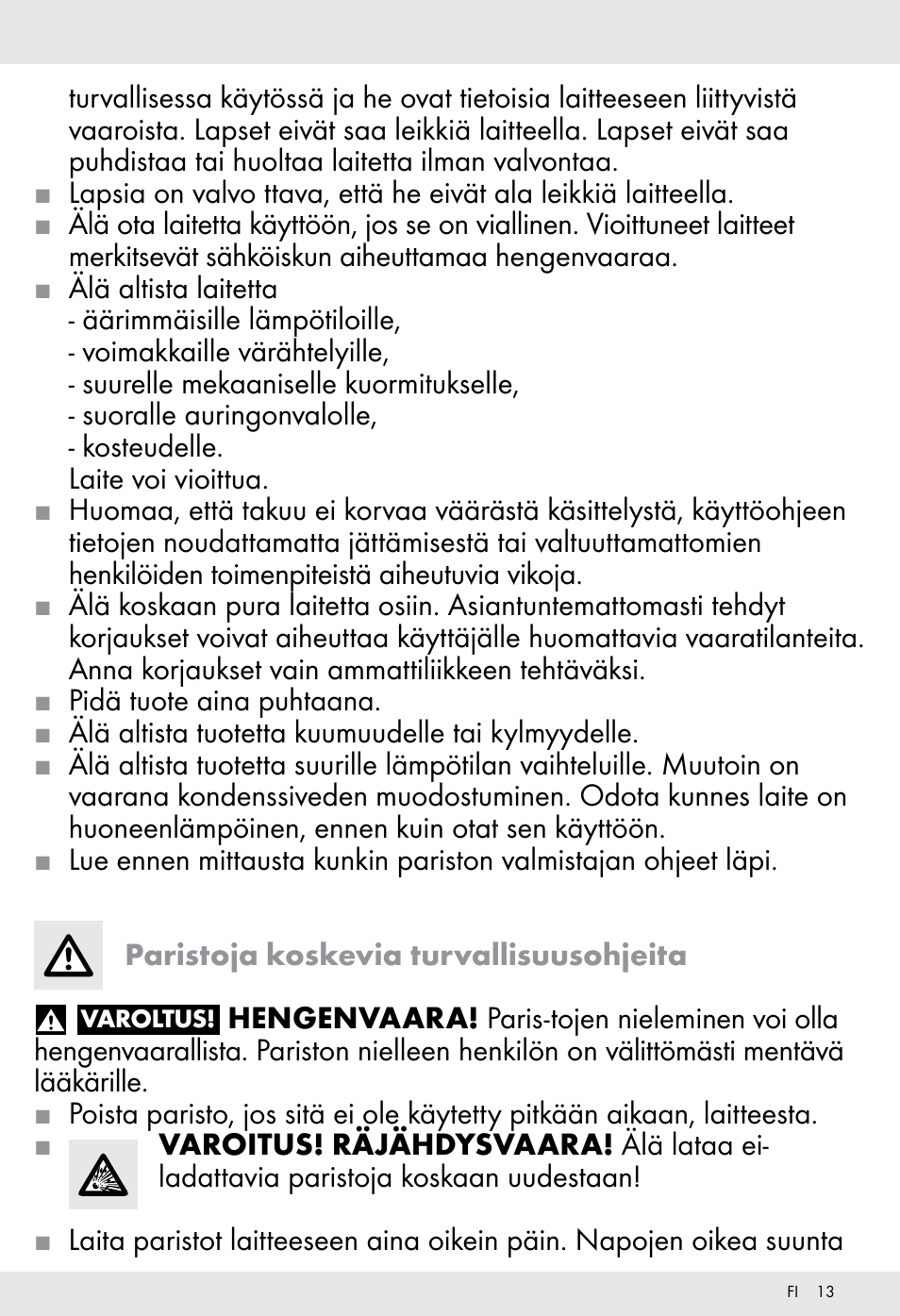 Tronic H12276 User Manual | Page 13 / 47