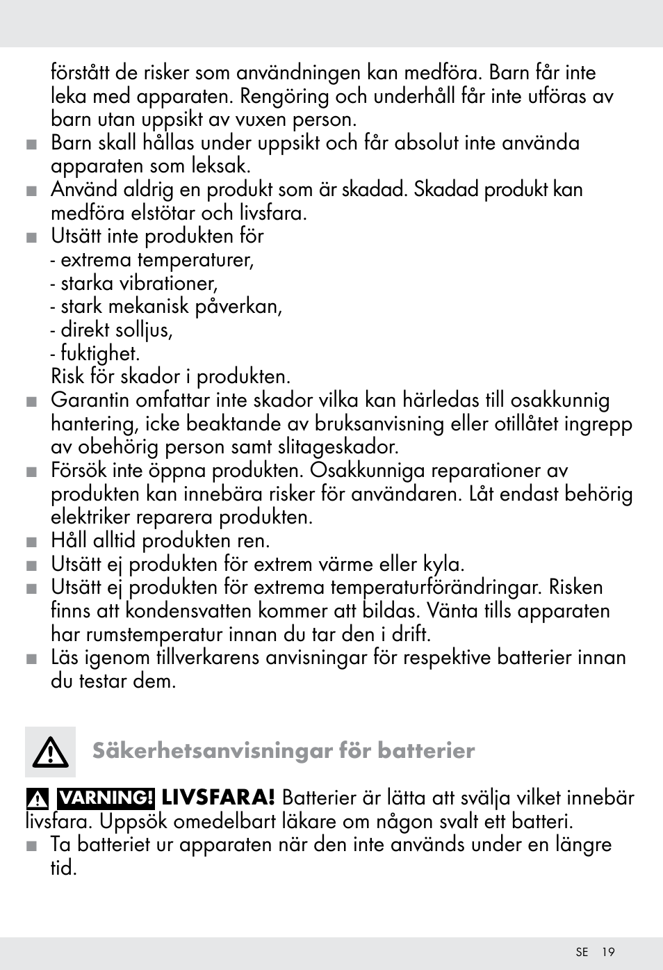 Tronic H12276 User Manual | Page 19 / 47