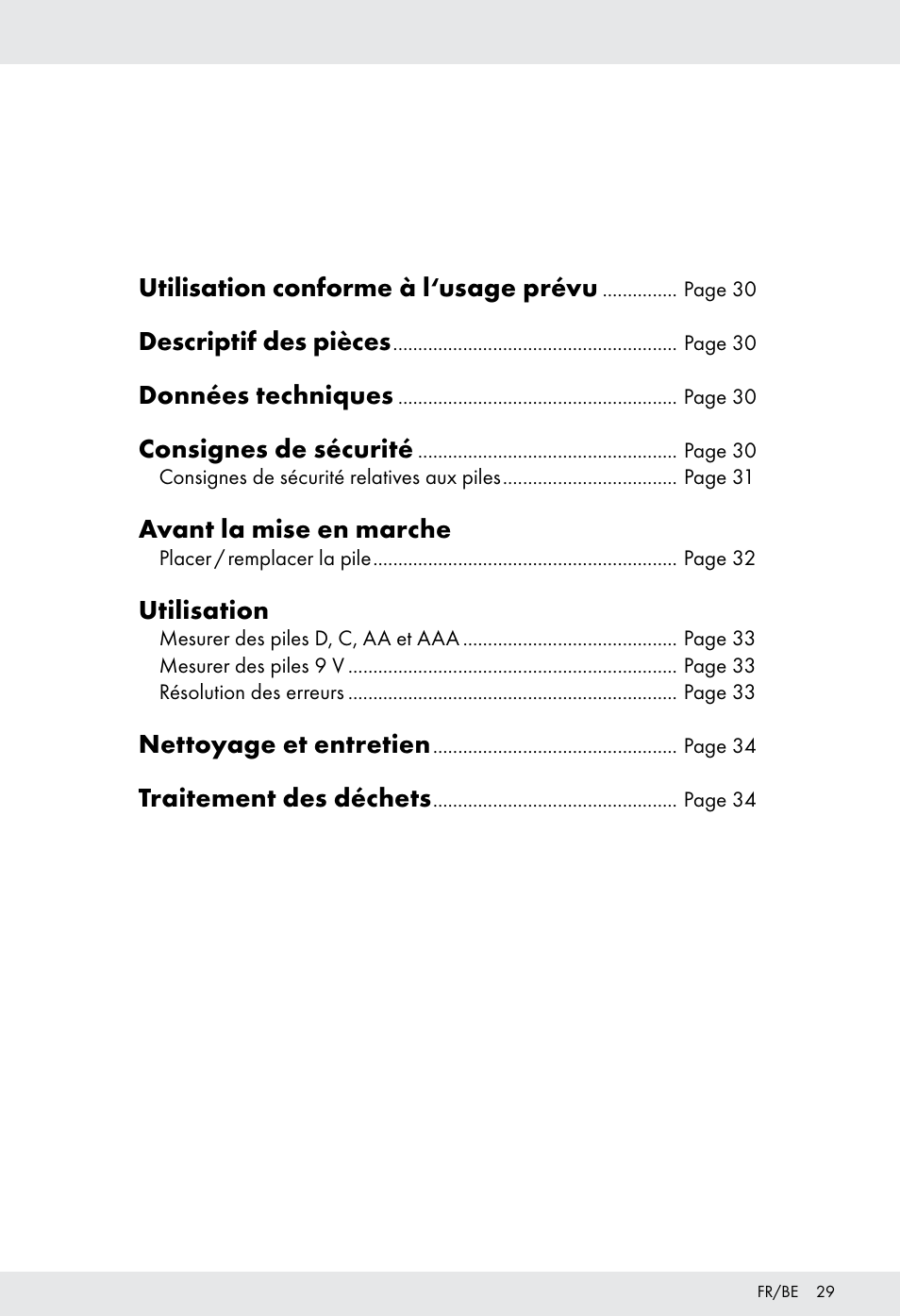 Utilisation conforme à l‘usage prévu, Descriptif des pièces, Données techniques | Consignes de sécurité, Avant la mise en marche, Utilisation, Nettoyage et entretien, Traitement des déchets | Tronic H12276 User Manual | Page 29 / 47