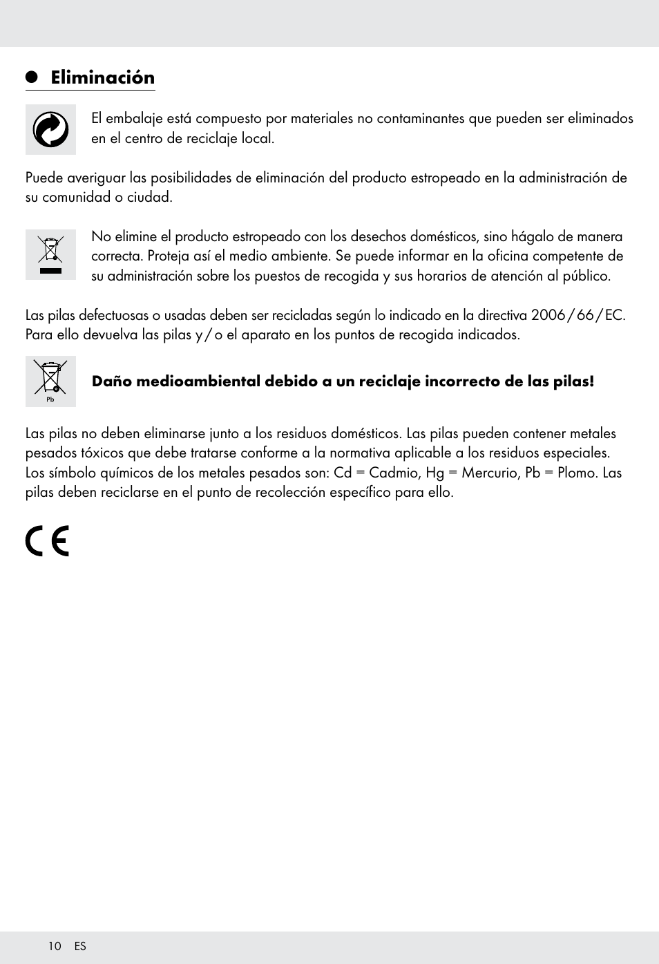 Eliminación | Tronic H12276 User Manual | Page 10 / 35