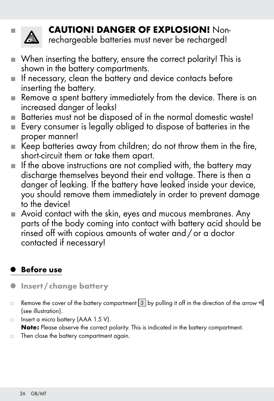 Tronic H12276 User Manual | Page 26 / 35