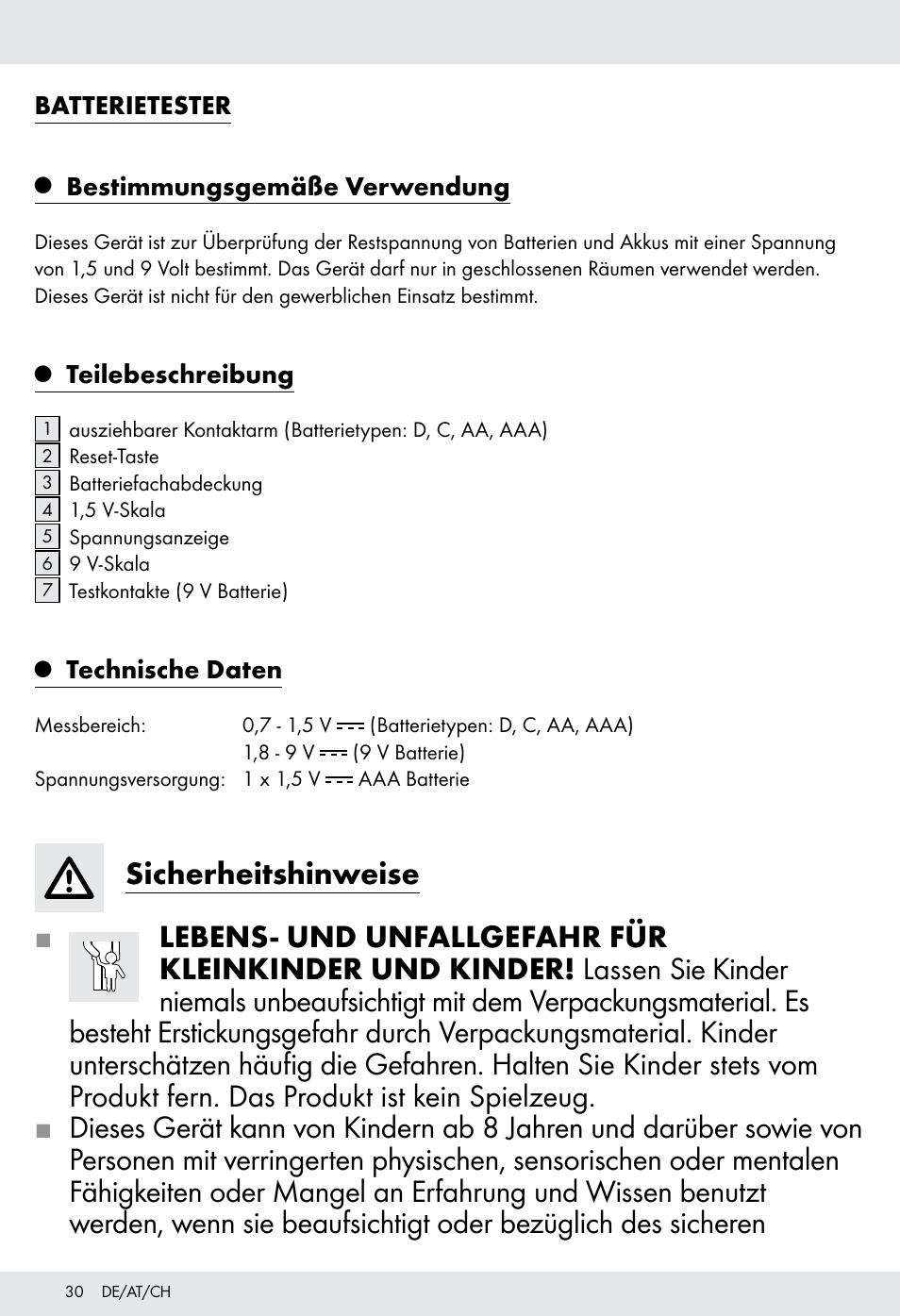 Tronic H12276 User Manual | Page 30 / 35