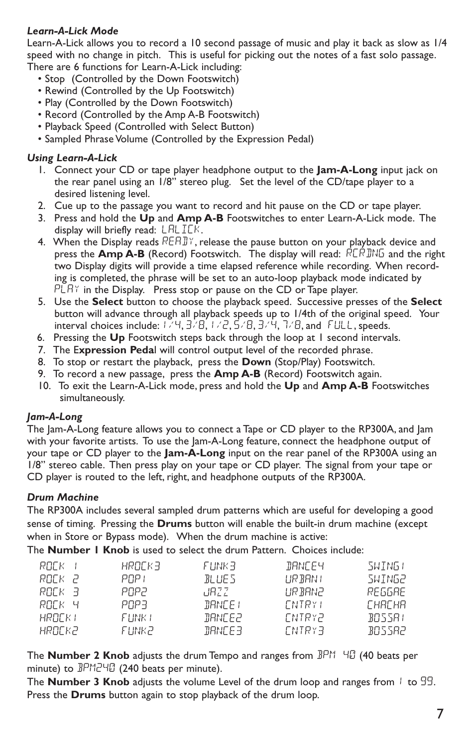 DigiTech RP300A User Manual | Page 11 / 28