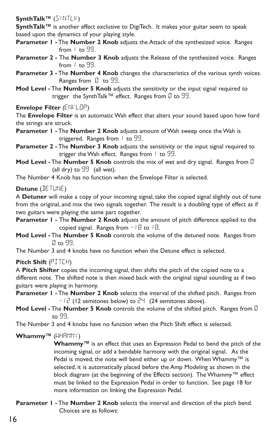 DigiTech RP300A User Manual | Page 20 / 28