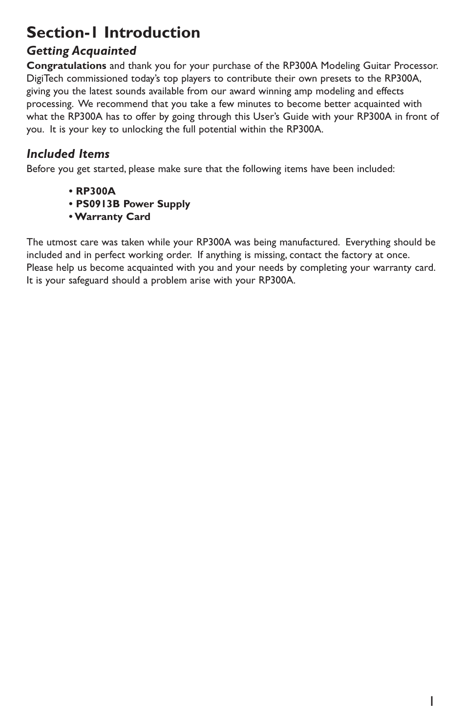 DigiTech RP300A User Manual | Page 5 / 28