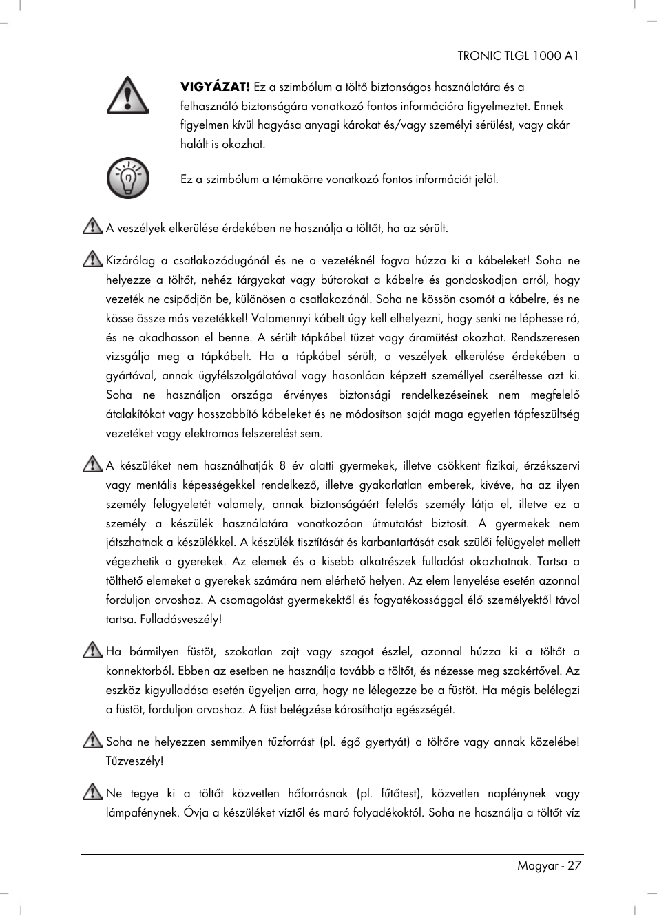 Tronic TLGL 1000 A1 User Manual | Page 29 / 82