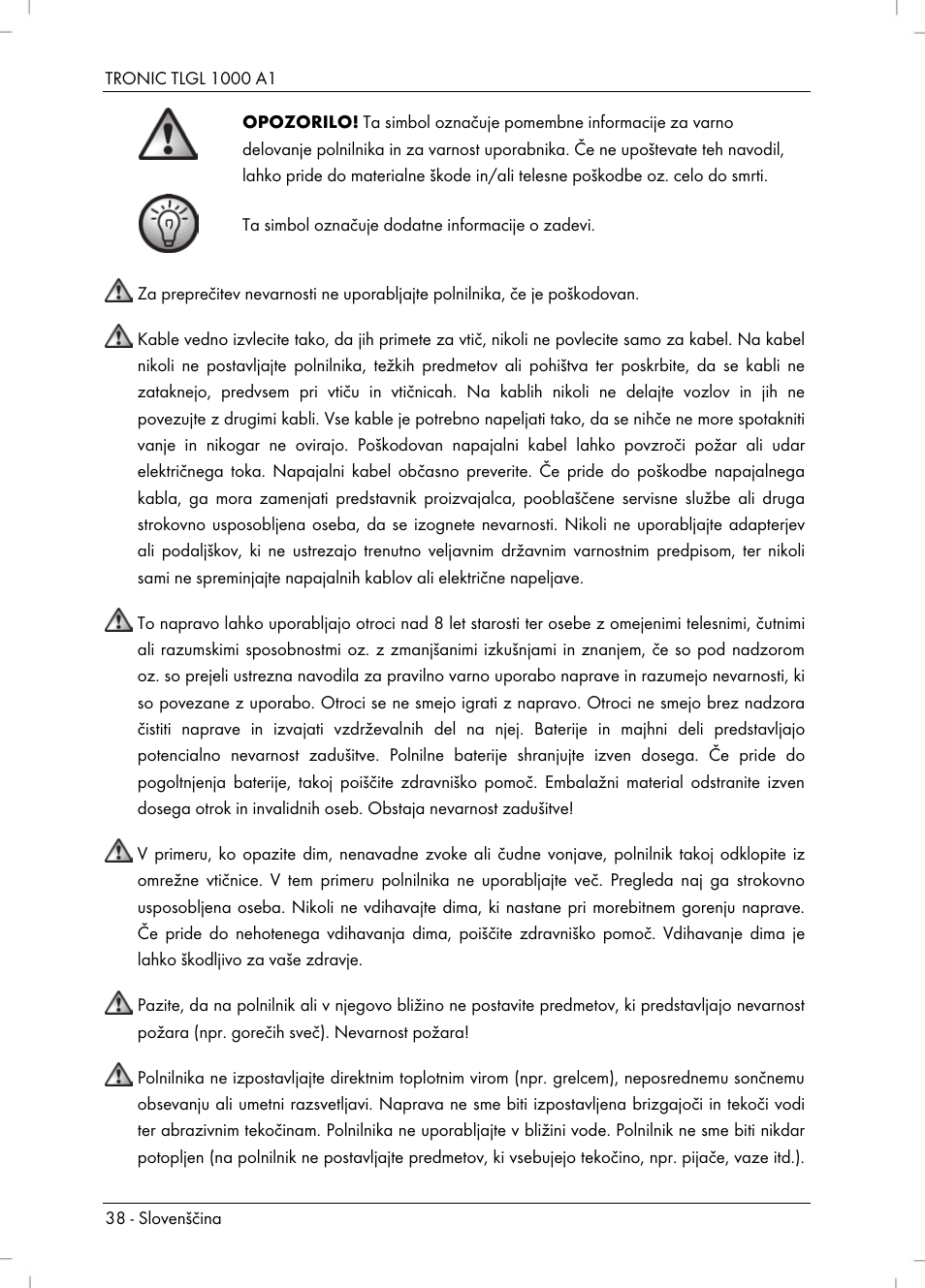 Tronic TLGL 1000 A1 User Manual | Page 40 / 82