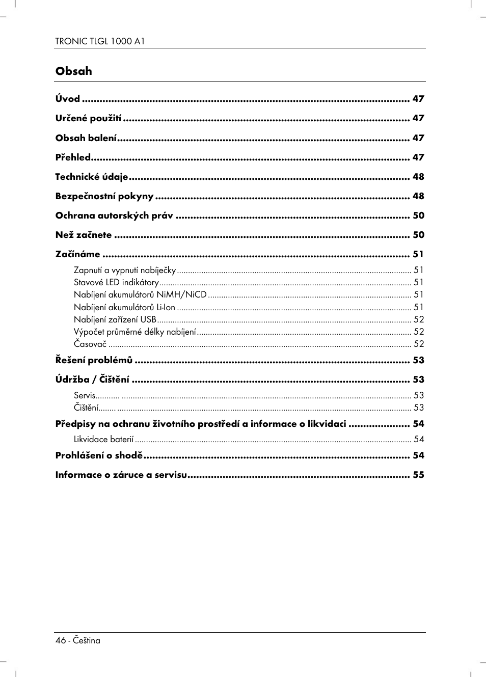 Tronic TLGL 1000 A1 User Manual | Page 48 / 82