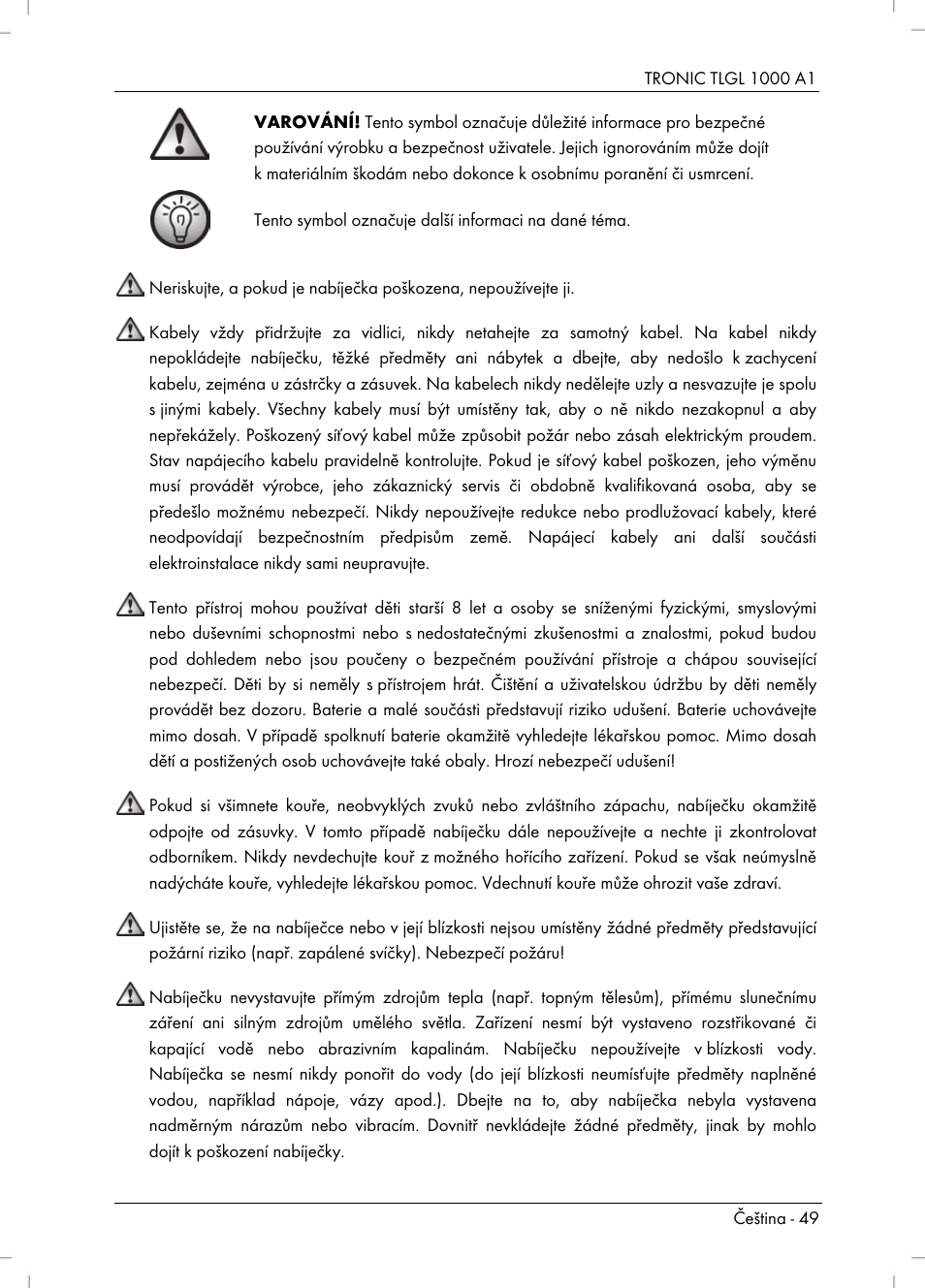 Tronic TLGL 1000 A1 User Manual | Page 51 / 82