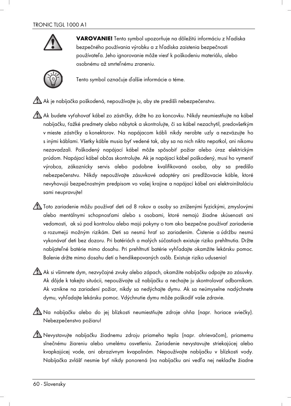 Tronic TLGL 1000 A1 User Manual | Page 62 / 82