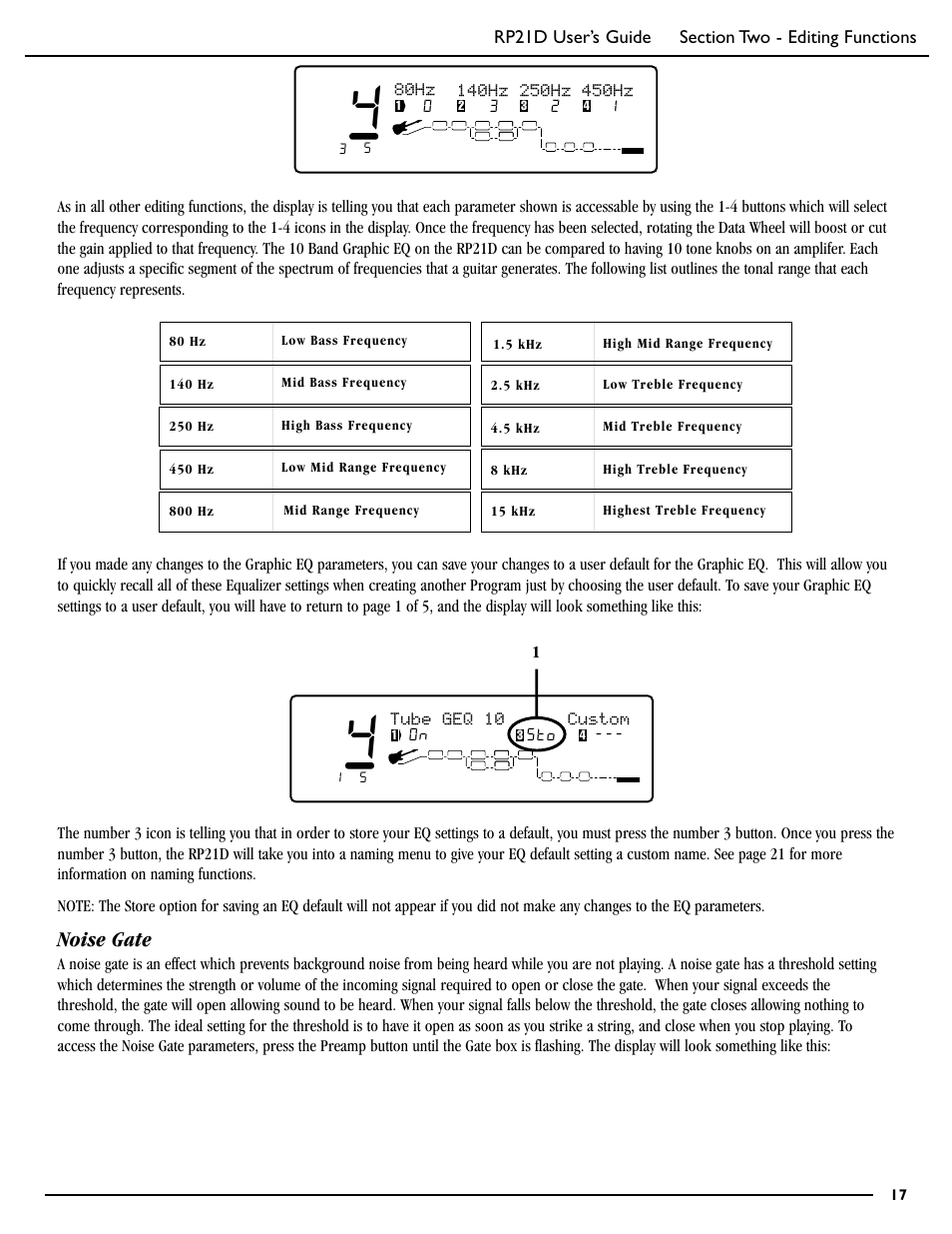 Noise gate, 80hz | DigiTech RP21D User Manual | Page 22 / 69