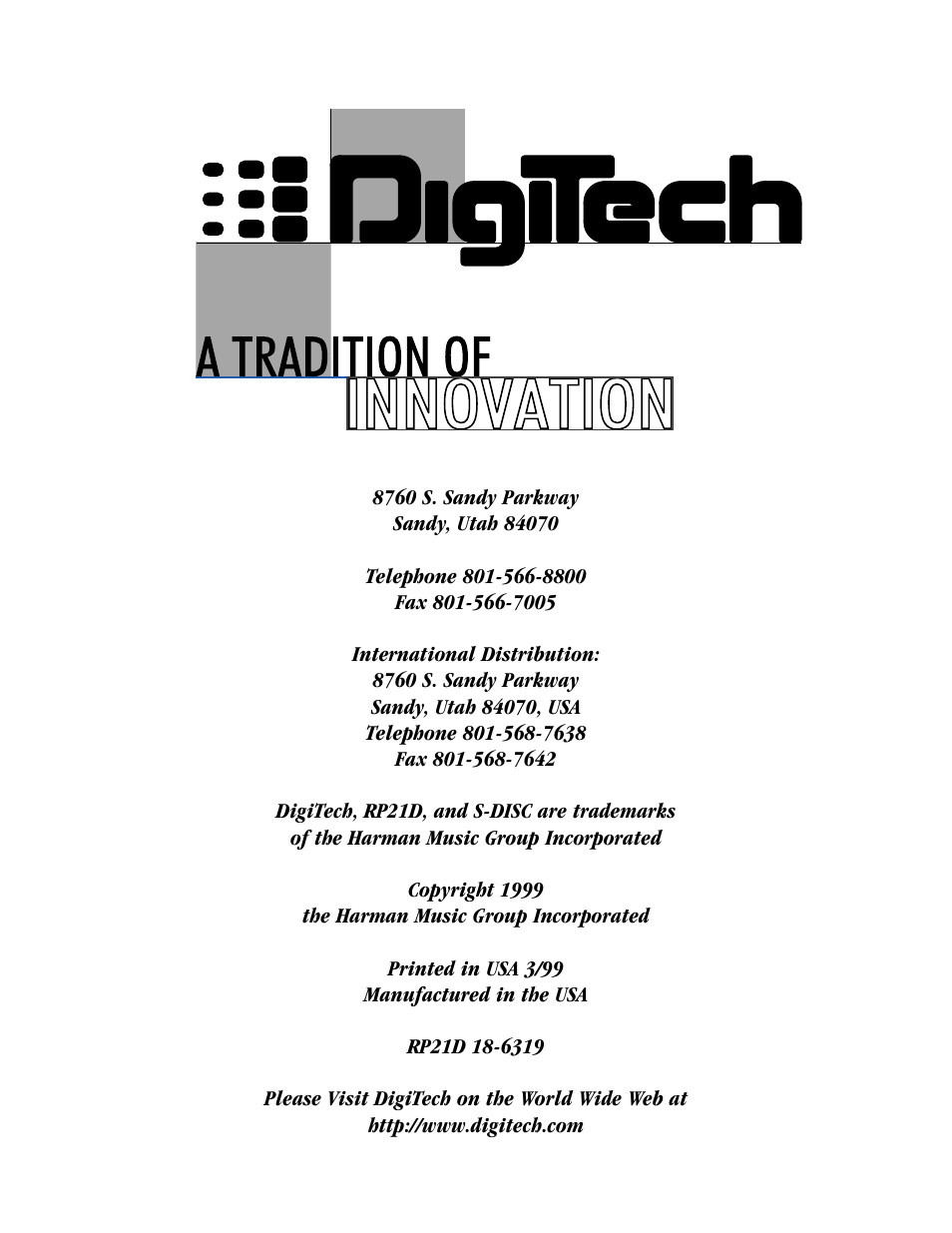 DigiTech RP21D User Manual | Page 69 / 69