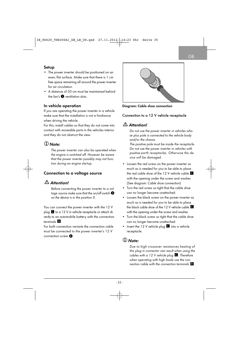 Attention | Tronic TSW 300 A1 User Manual | Page 38 / 43