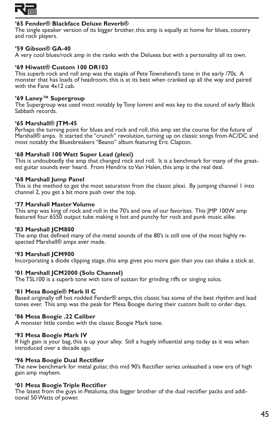 DigiTech RP1000 User Manual | Page 49 / 56