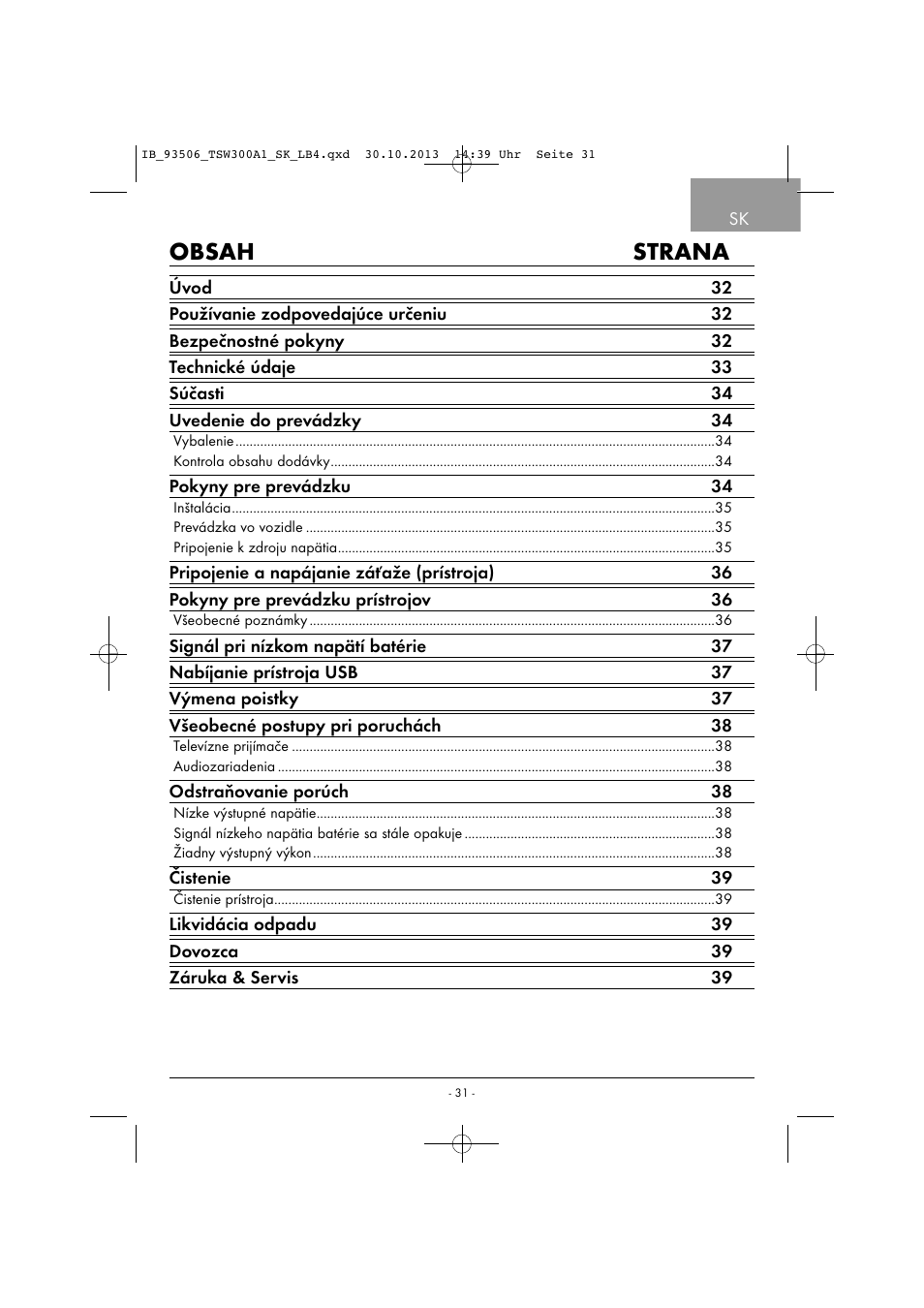 Tronic TSW 300 A1 User Manual | Page 34 / 53