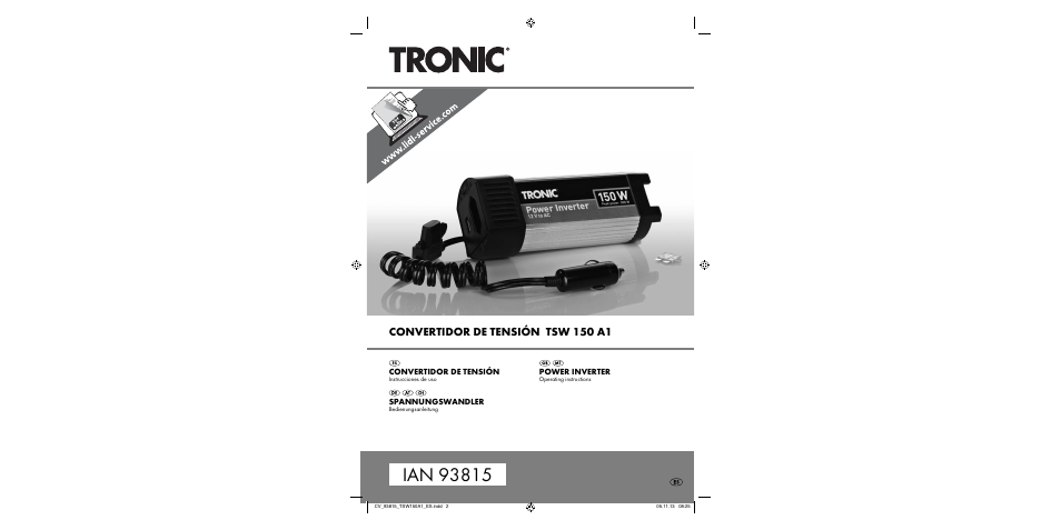 Tronic TSW 150 A1 User Manual | 33 pages