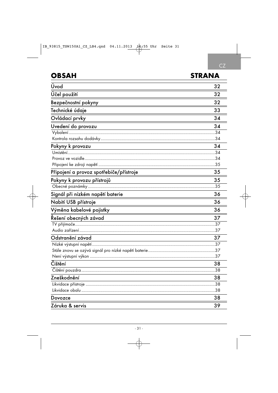 Tronic TSW 150 A1 User Manual | Page 34 / 63