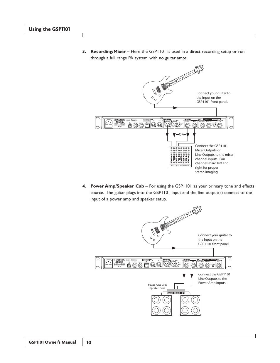 Using the gsp0 | DigiTech GSP1101 User Manual | Page 16 / 64