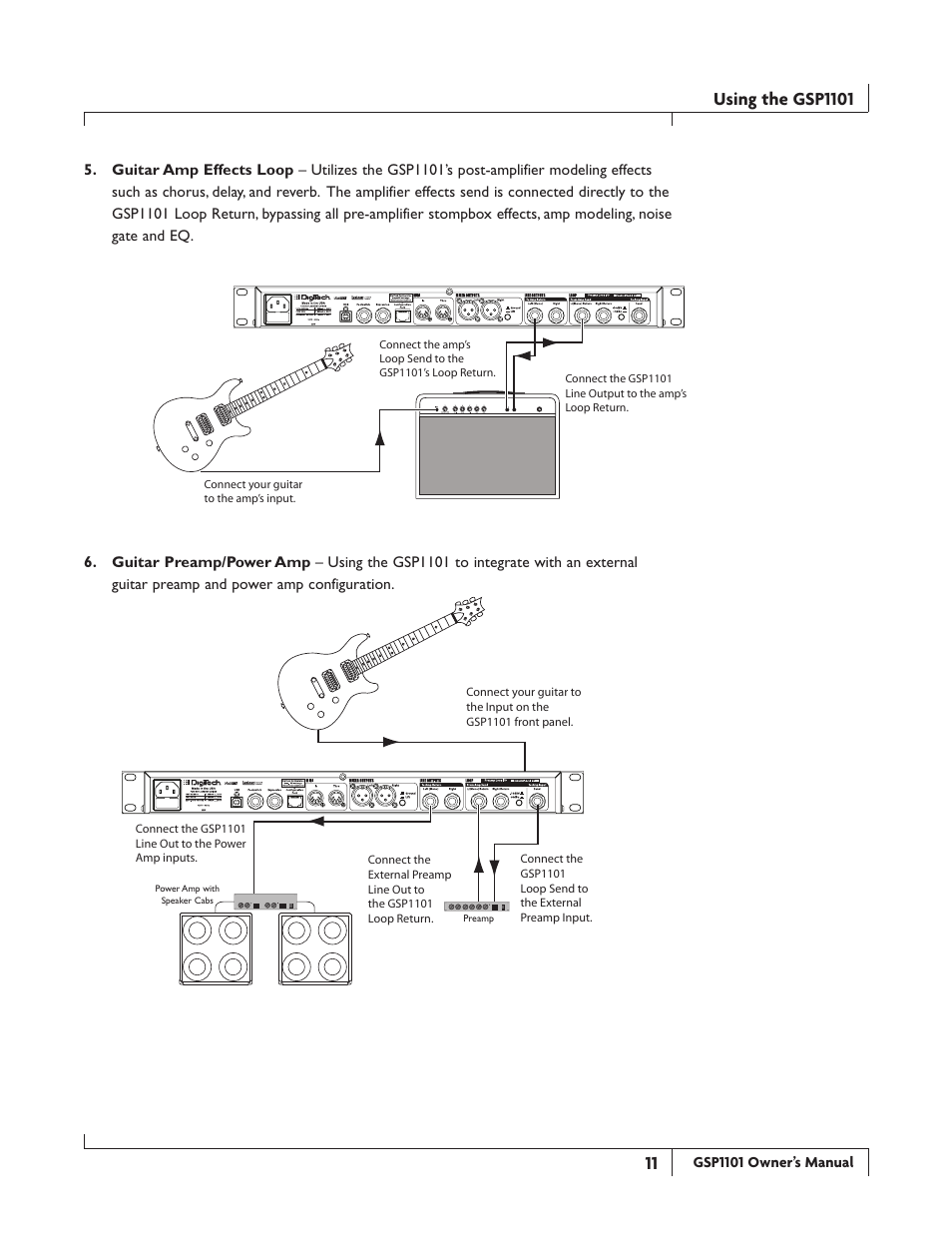 Using the gsp0 | DigiTech GSP1101 User Manual | Page 17 / 64
