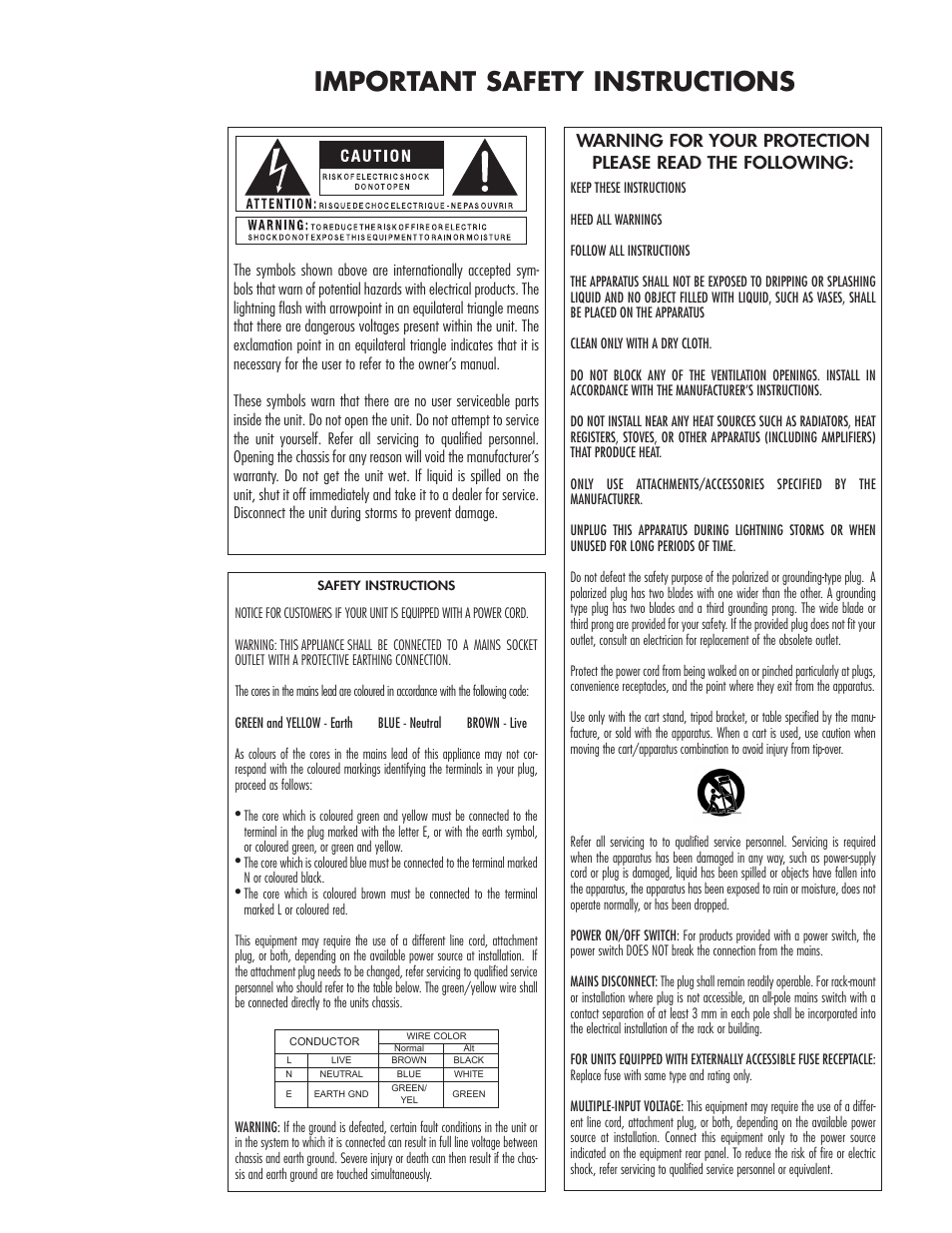 Important safety instructions | DigiTech GSP1101 User Manual | Page 2 / 64