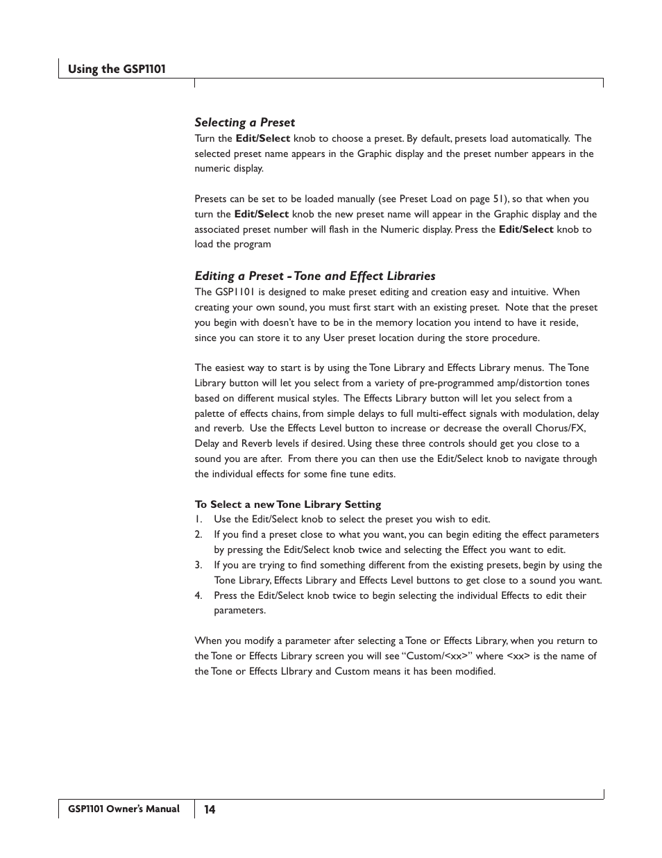 DigiTech GSP1101 User Manual | Page 20 / 64