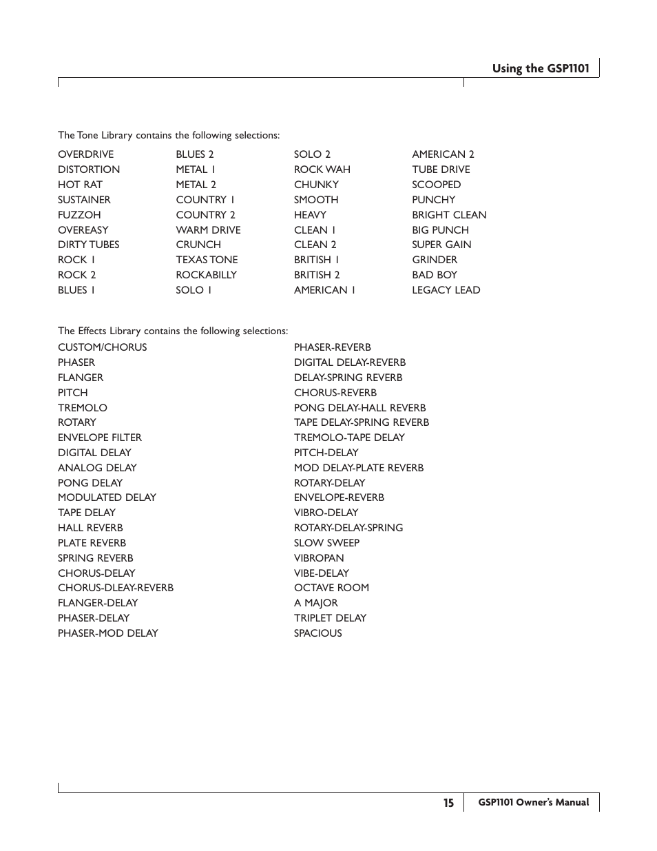 DigiTech GSP1101 User Manual | Page 21 / 64