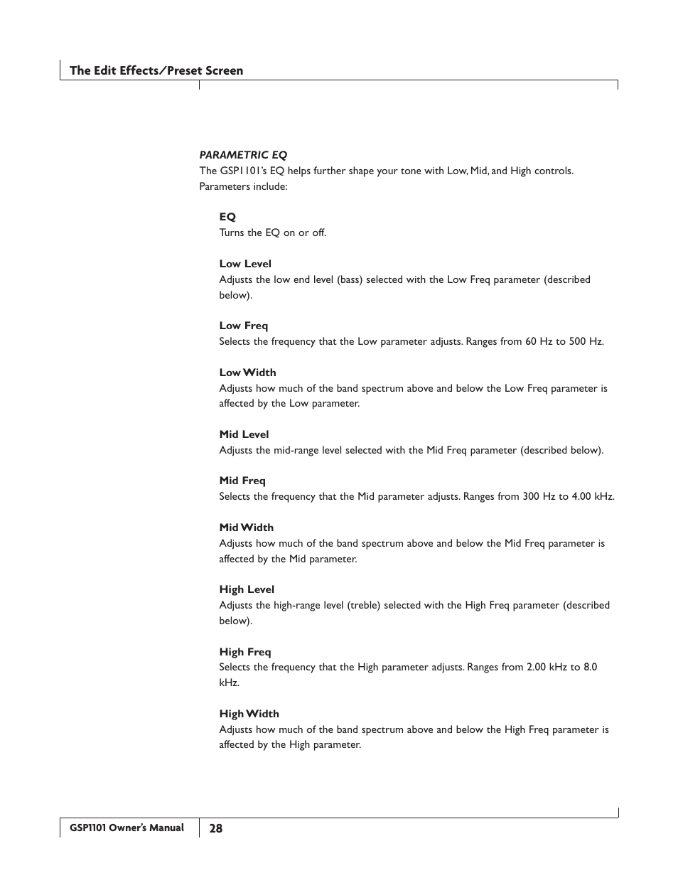DigiTech GSP1101 User Manual | Page 34 / 64