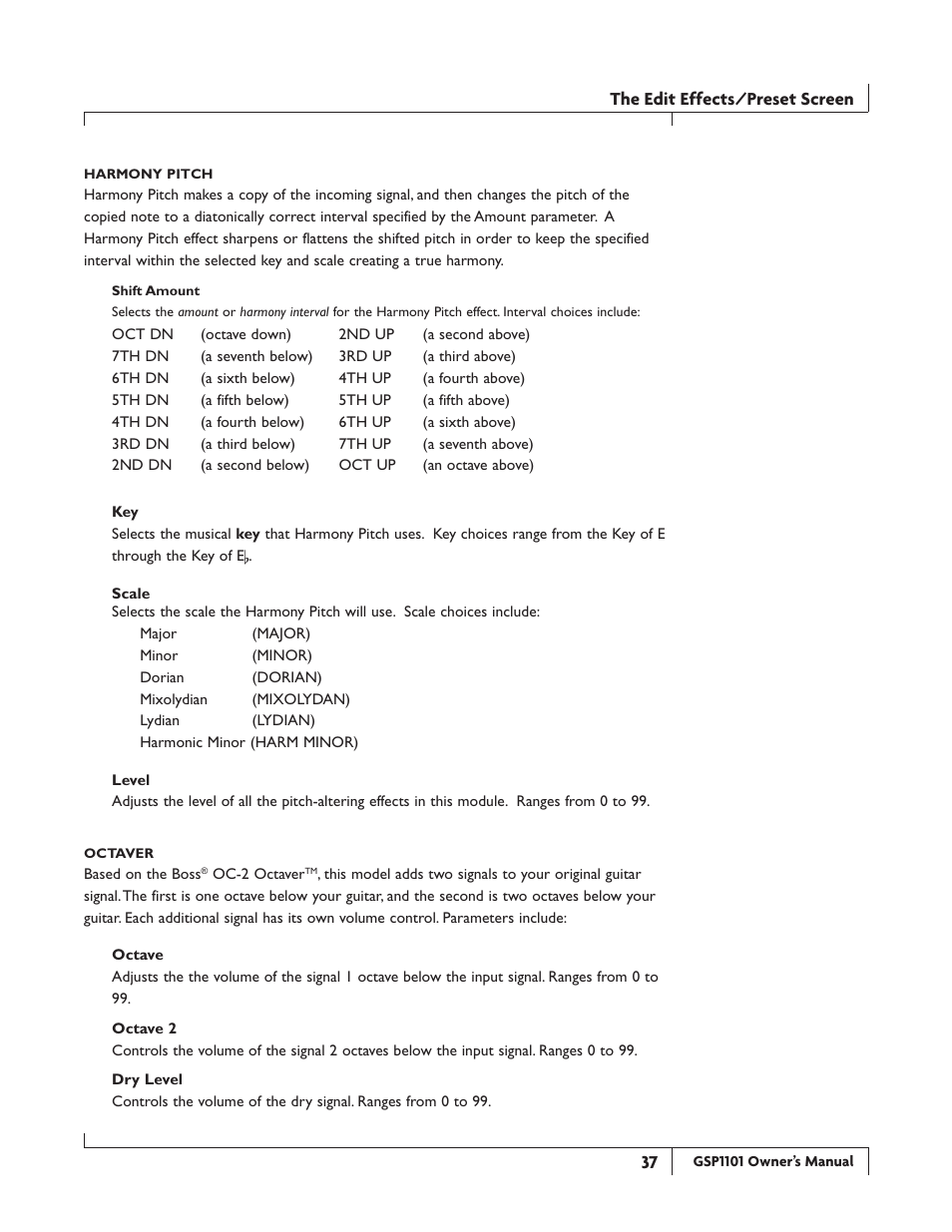 DigiTech GSP1101 User Manual | Page 43 / 64