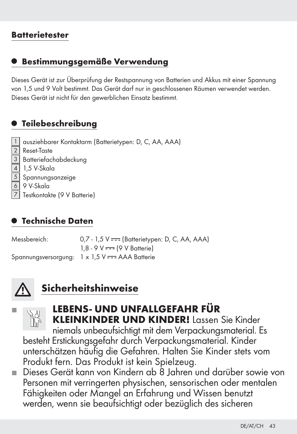 Tronic H12276 User Manual | Page 43 / 48