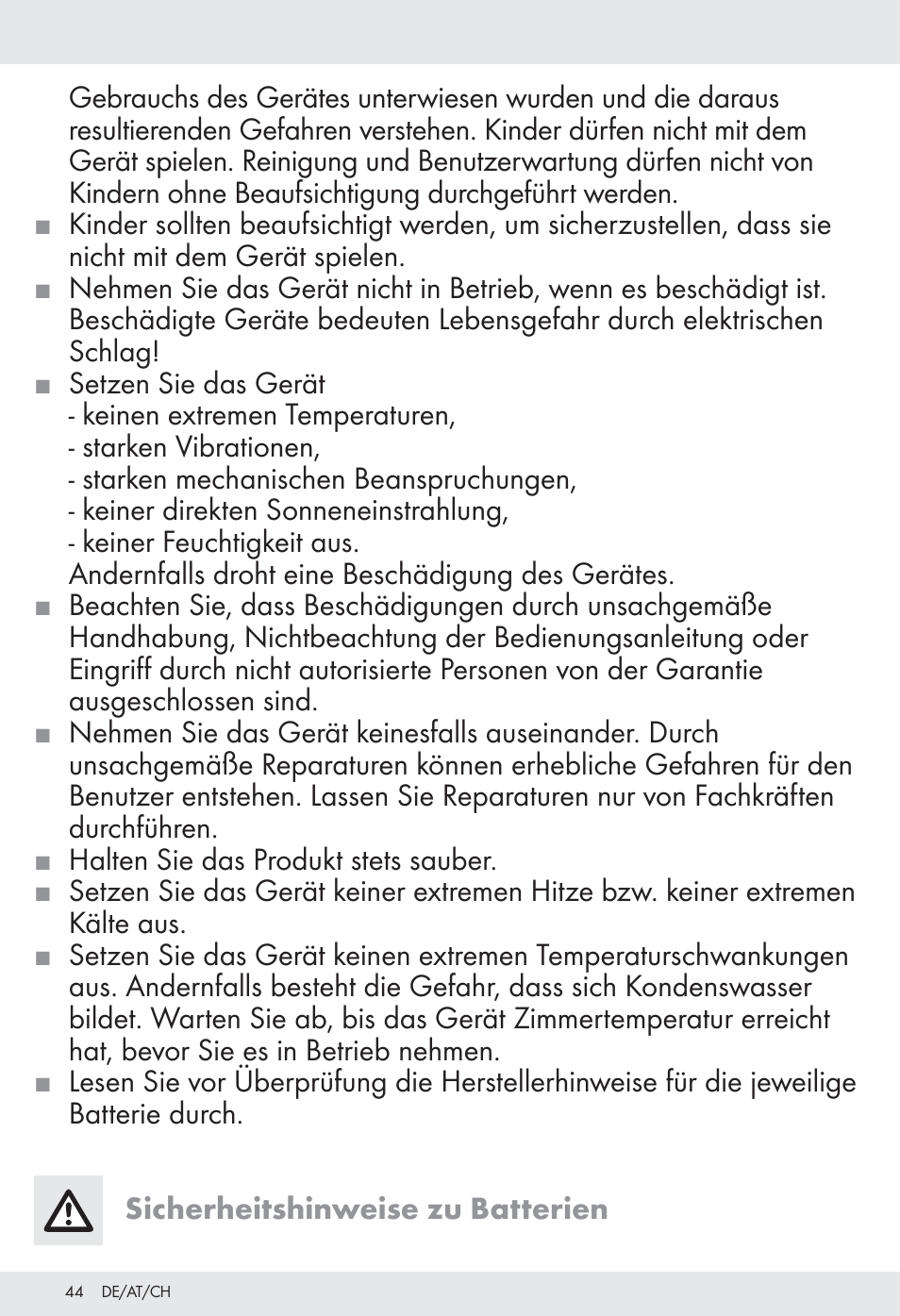 Tronic H12276 User Manual | Page 44 / 48