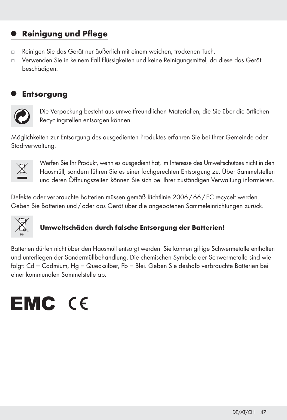 Tronic H12276 User Manual | Page 47 / 48