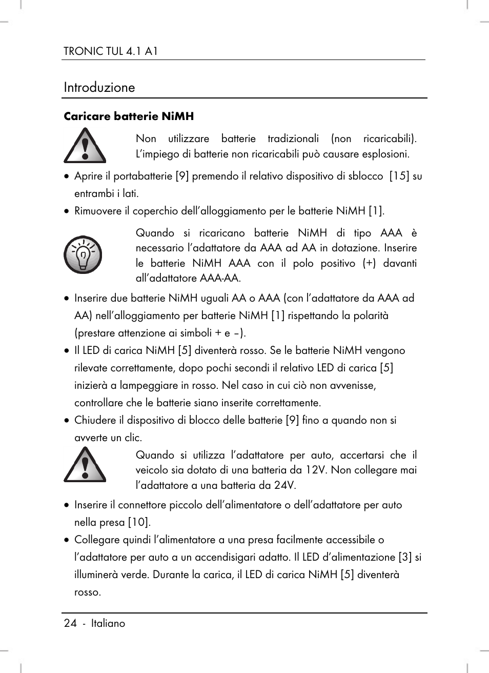 Introduzione | Tronic TUL 4.1 A1 User Manual | Page 26 / 80