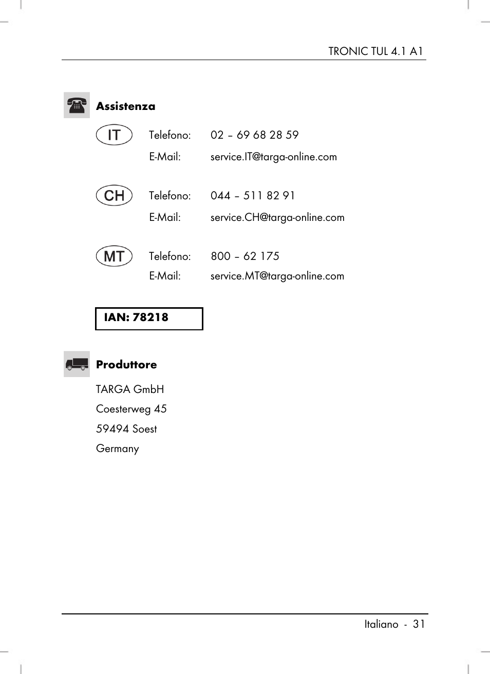 Tronic TUL 4.1 A1 User Manual | Page 33 / 80