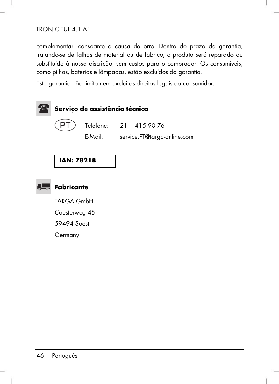 Tronic TUL 4.1 A1 User Manual | Page 48 / 80