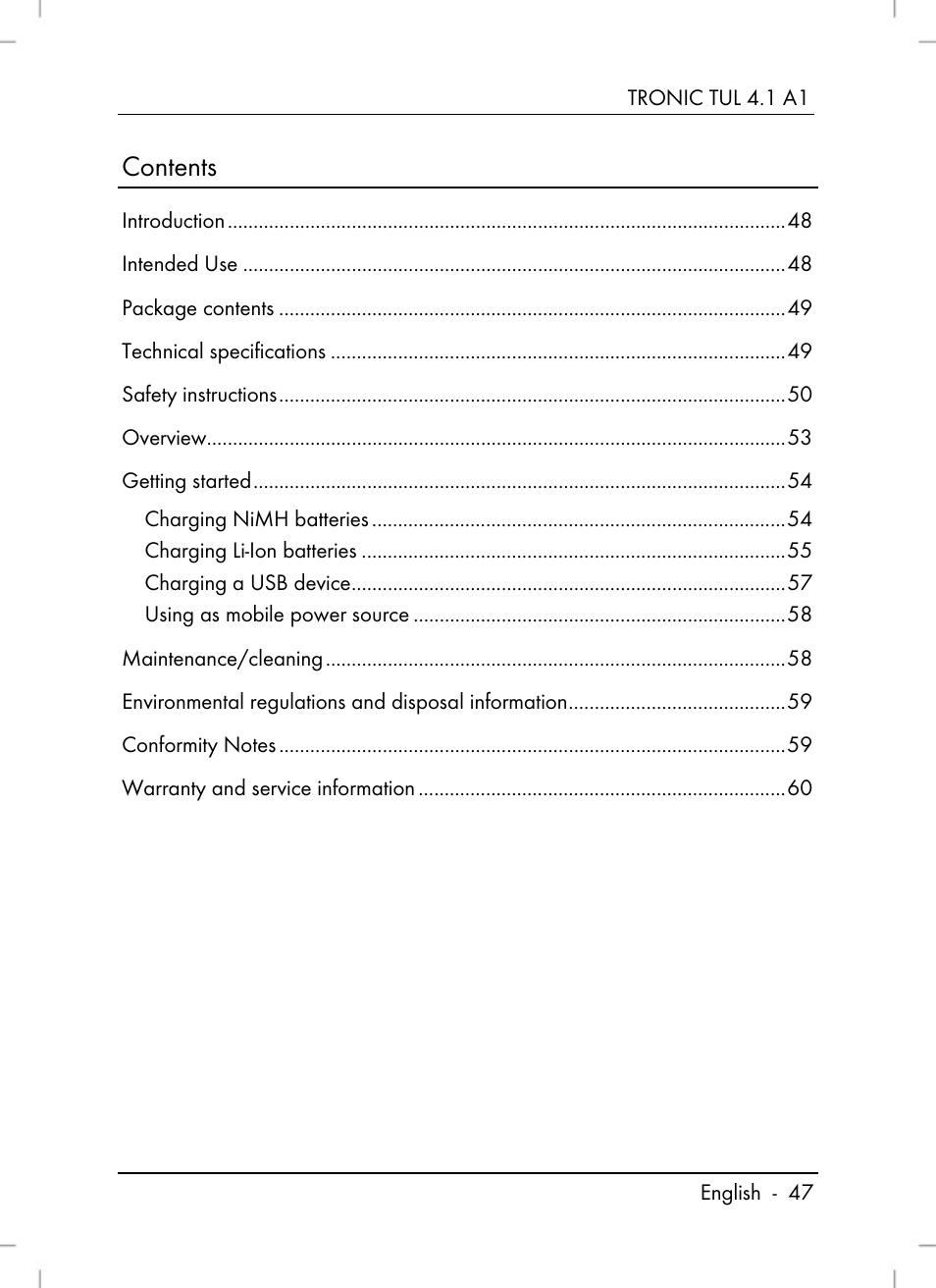 Tronic TUL 4.1 A1 User Manual | Page 49 / 80
