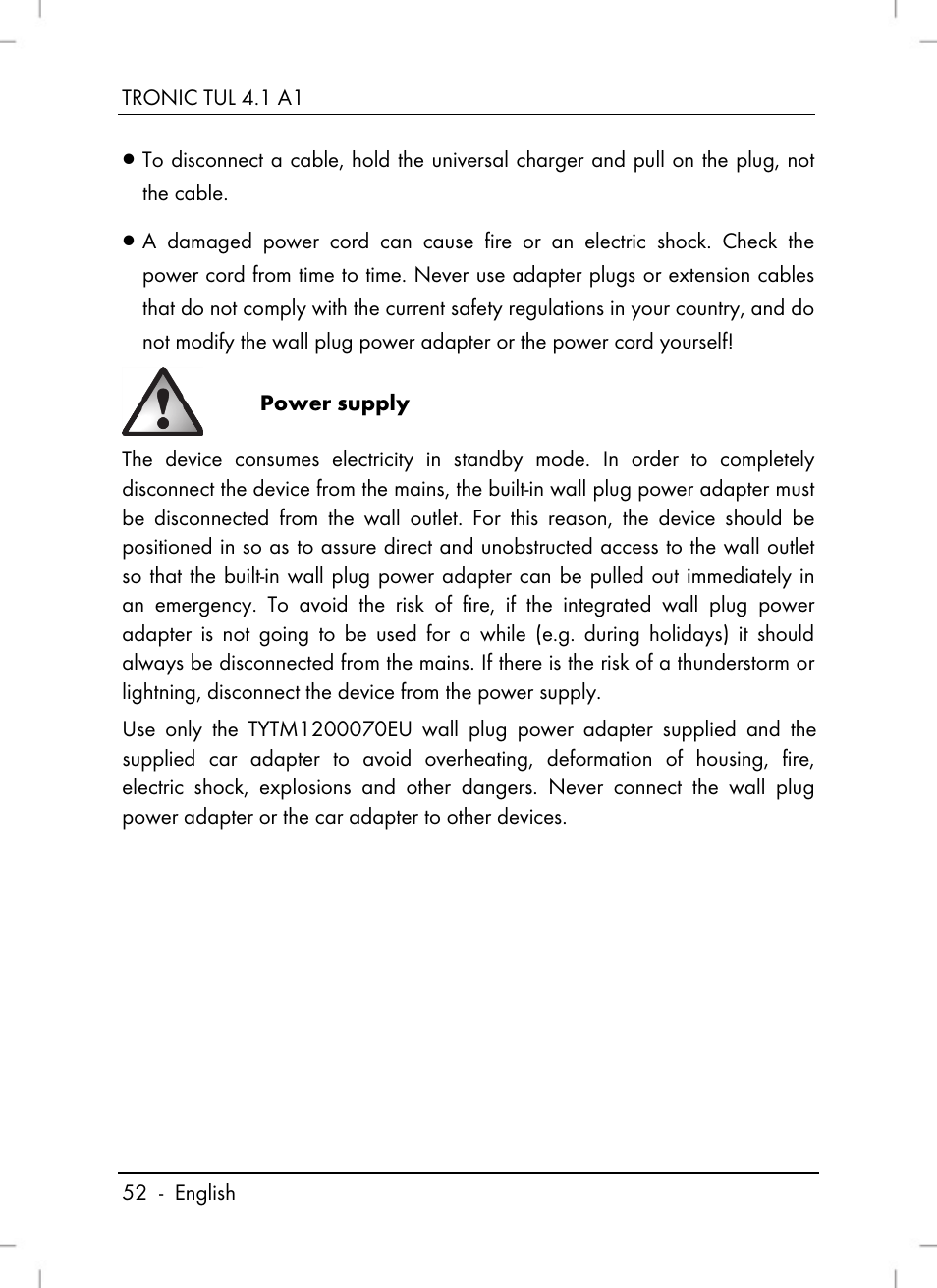 Tronic TUL 4.1 A1 User Manual | Page 54 / 80