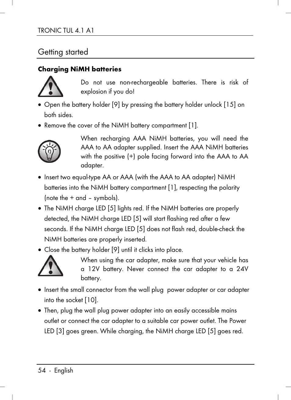 Getting started | Tronic TUL 4.1 A1 User Manual | Page 56 / 80