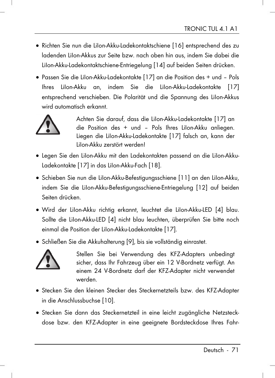 Tronic TUL 4.1 A1 User Manual | Page 73 / 80