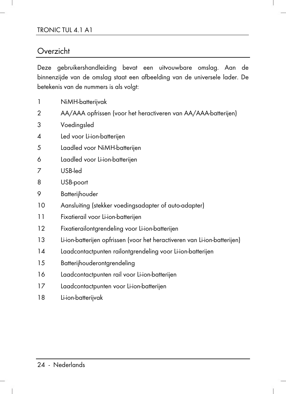 Overzicht | Tronic TUL 4.1 A1 User Manual | Page 26 / 66