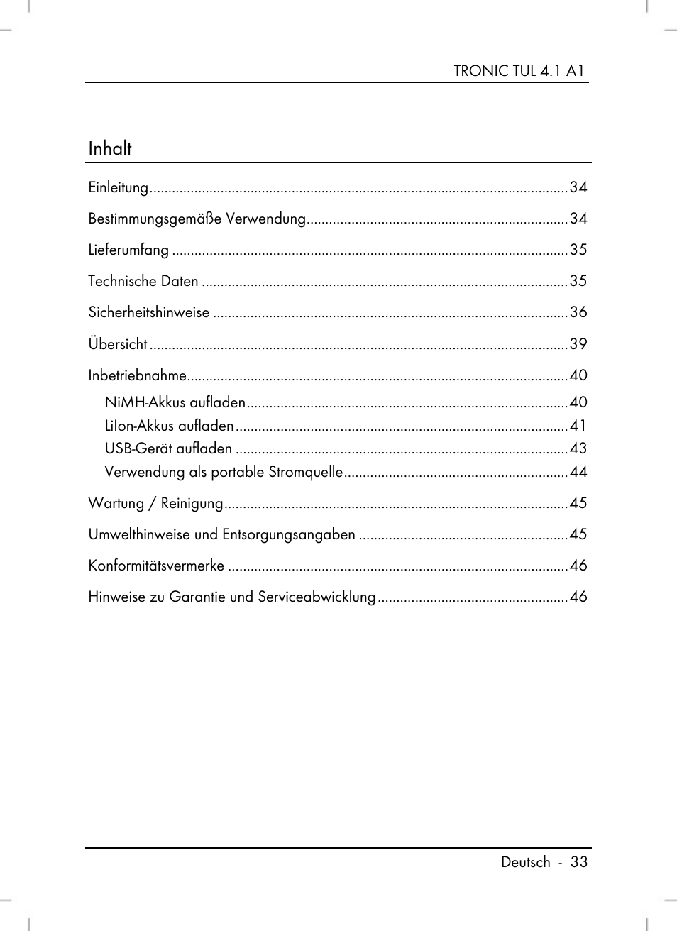 Tronic TUL 4.1 A1 User Manual | Page 35 / 66