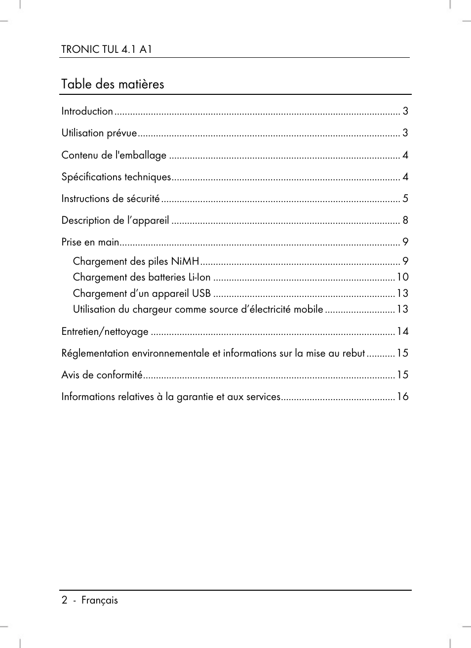 Tronic TUL 4.1 A1 User Manual | Page 4 / 66