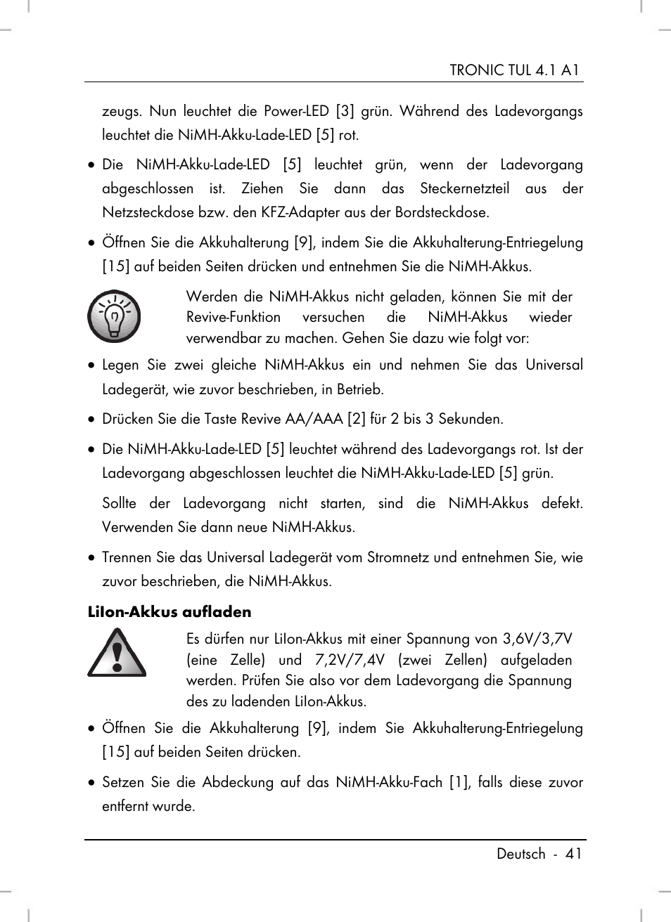 Tronic TUL 4.1 A1 User Manual | Page 43 / 66